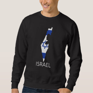 Moletom Israel Flag Map Jewish Star Vintage Tel Aviv