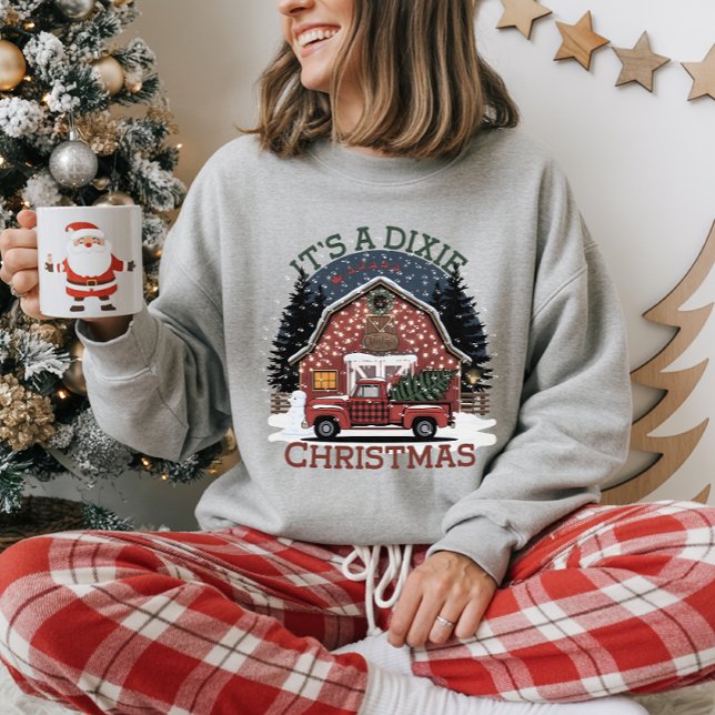 Moletom It’s a Dixie Christmas – Cozy Southern Barn design (Criador carregado)