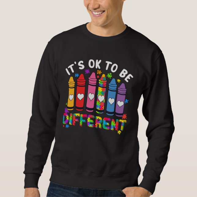 Moletom It s Ok To Be Different Autism Awareness Teacher K (Frente)