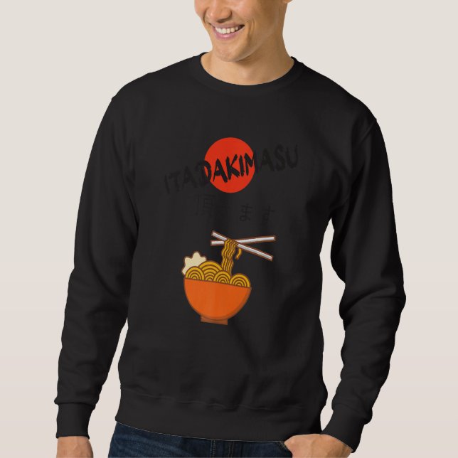 Moletom itadakimasu kanji tem bom apetite comendo japonês (Frente)