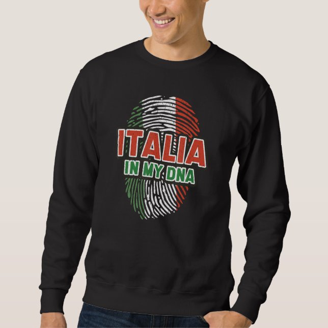 Moletom Italia Fingerprint DNA Shirt with the Italian Flag (Frente)