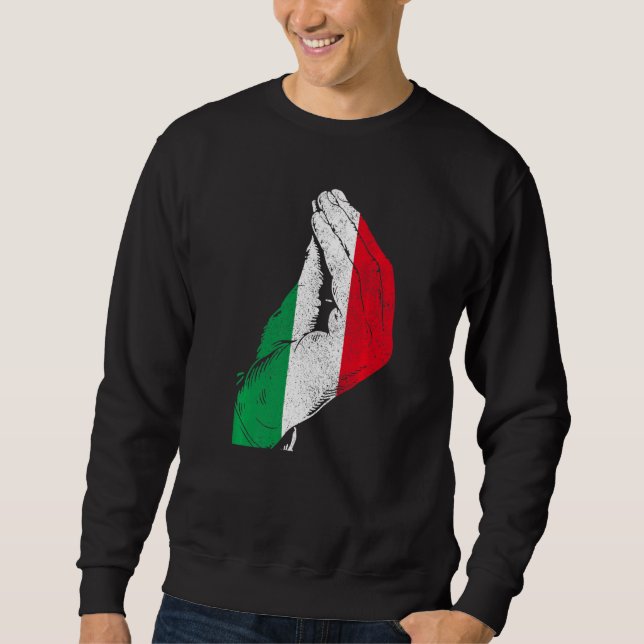 Moletom Itália Hand Gesture Italia Flag Pride Itália (Frente)