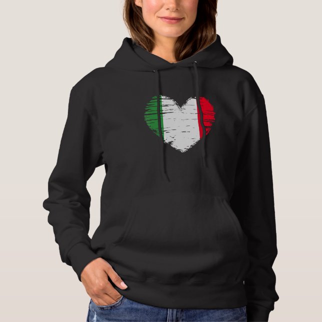 Moletom Itália Heart Italiana Flag Pride Italiano (Frente)
