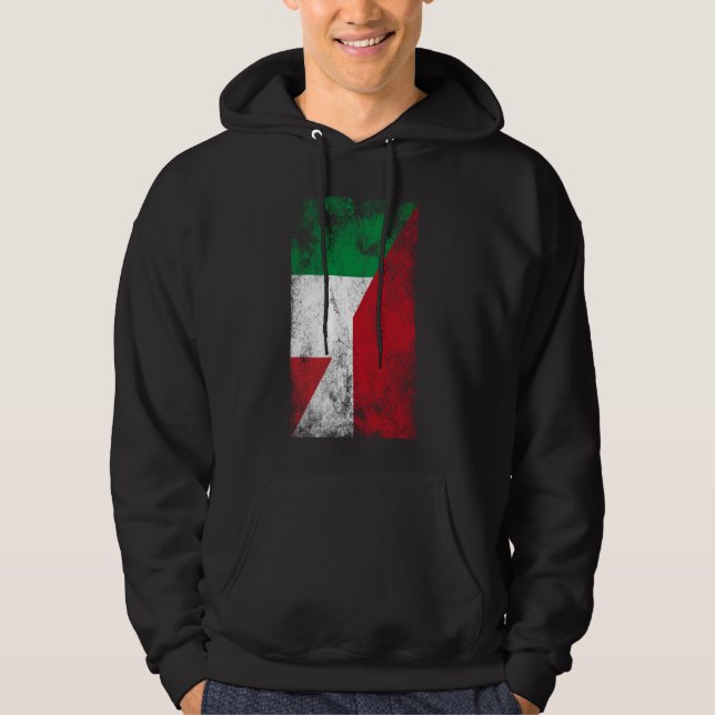 Moletom Itália Mônaco Flags - Italiano Monégasque, Monacan (Frente)