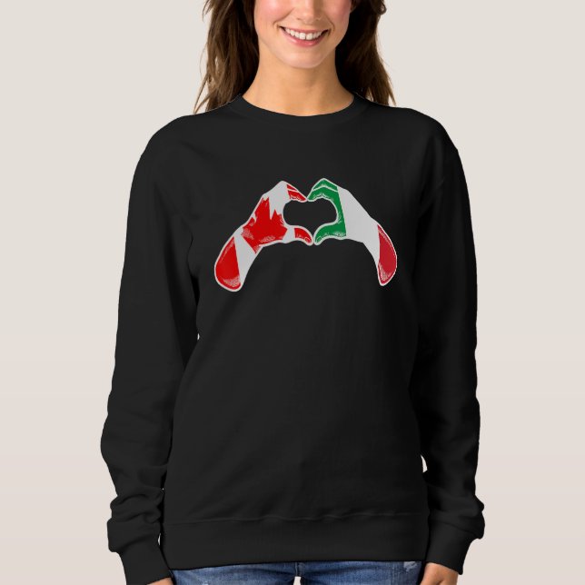 Moletom Italy Canada Flag Italian Canadian Heart (Frente)