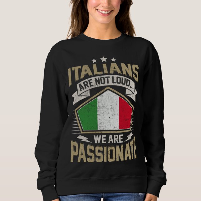 Moletom Italy Flag Passionate Italians Girls & Women (Frente)