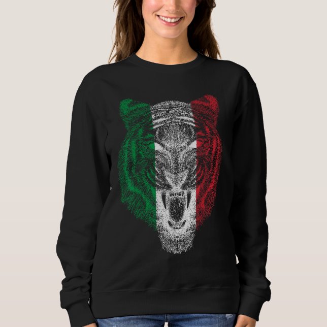 Moletom Italy Tiger Italian Flag Tiger (Frente)