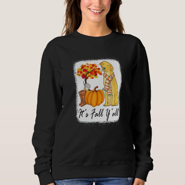 Moletom Its Fall Yall Fall Tees For Women Labrador Yellow  (Frente)