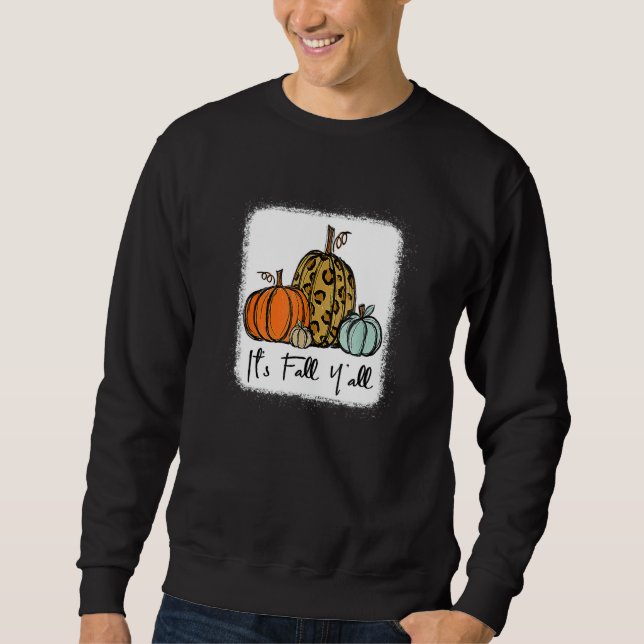 Moletom It's Fall Y'all Leopard Pumpkin Happy Thanksgiving (Frente)