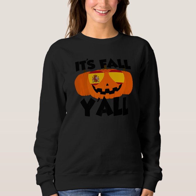 Moletom It's Fall Y'all Thanksgiving Pumpkin Spain Glasses (Frente)