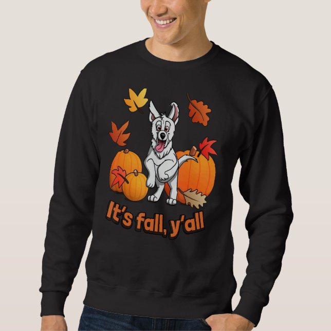 Moletom Its fall yall white german shepherd edition (Frente)