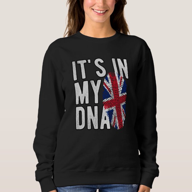 Moletom It's In My DNA Union Jack Fingerprint British Isle (Frente)