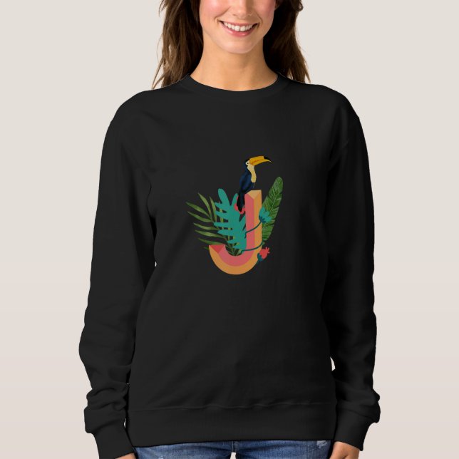 Moletom J Alphabet Letter tropical Plants (Frente)