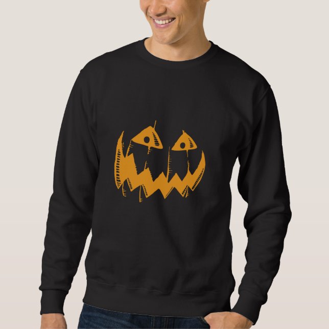 Moletom Jack O Lantern Pumpkin Face Assustadora Halloween  (Frente)