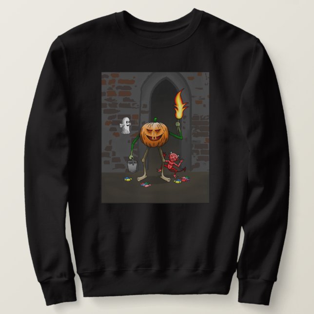 Moletom Jack O'lantern está fazendo doces ou travessuras (Frente do Design)