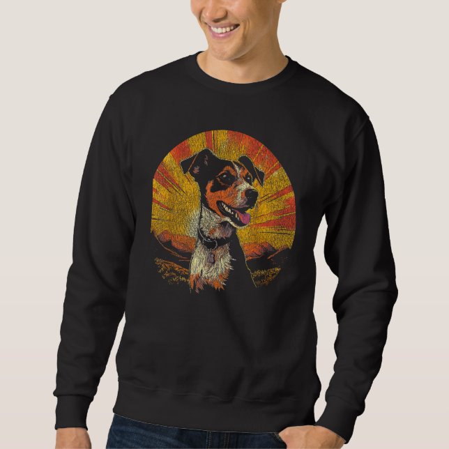 Moletom Jack Russell Terrier Sunset Vintage Style (Frente)