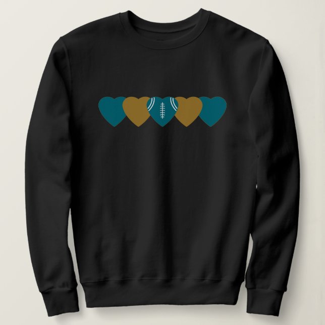 Moletom Jacksonville Jaguars Heart Dark (Frente do Design)