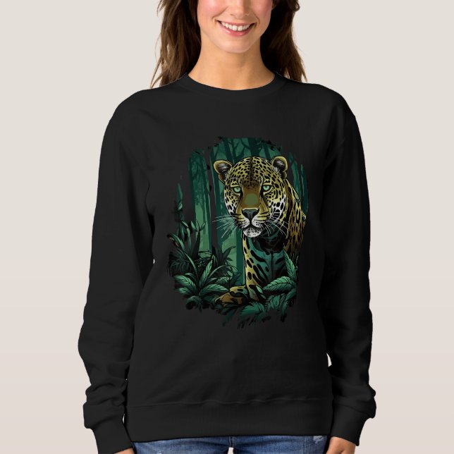 Moletom Jaguar In Jungle Big Cat Lover Print Graphic Art D (Frente)