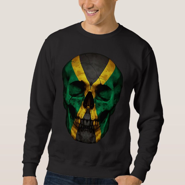 Moletom Jamaica Flag Skull Jamaican Roots Proud Patriotic (Frente)