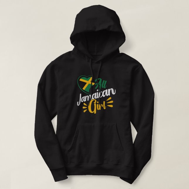 Moletom Jamaican Flag All Jamaican Girl Jamaica Souvenir (Frente do Design)