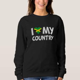 Moletom Jamaican Flag Heart I Love My Country Jamaica