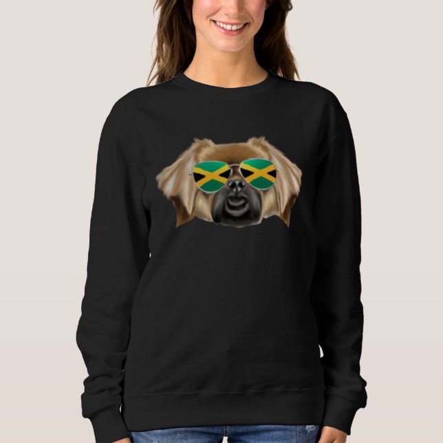 Moletom Jamaican Flag Tibetan Spaniel Dog Jamaica Pocket (Frente)