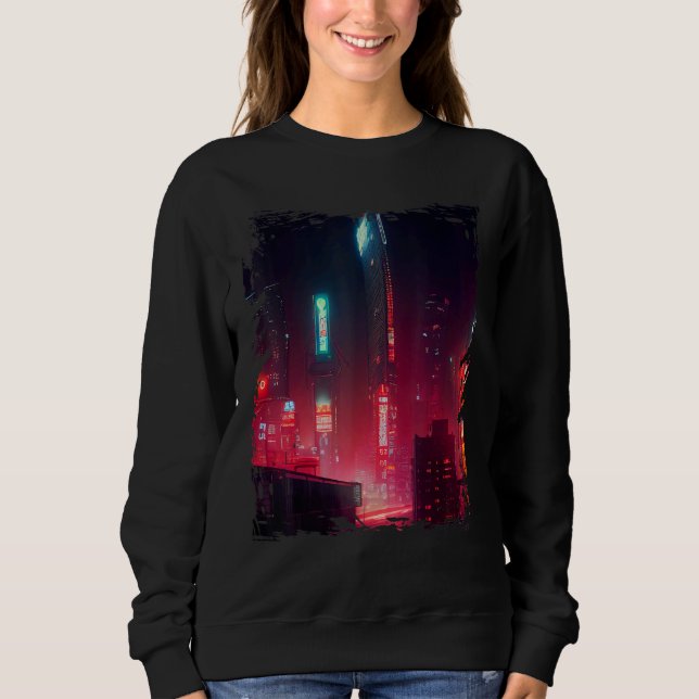 Moletom Japanese City Vaporwave Tokyo Night Cityscape (Frente)