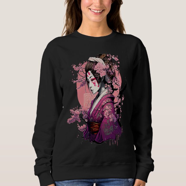 Moletom Japanese Culture Samurai Geisha Sakura Cherry Blos (Frente)