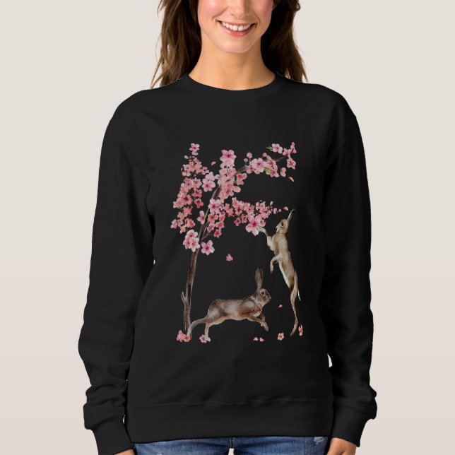 Moletom Japanese Rabbit Cherry Blossom Flower Sakura Tree  (Frente)