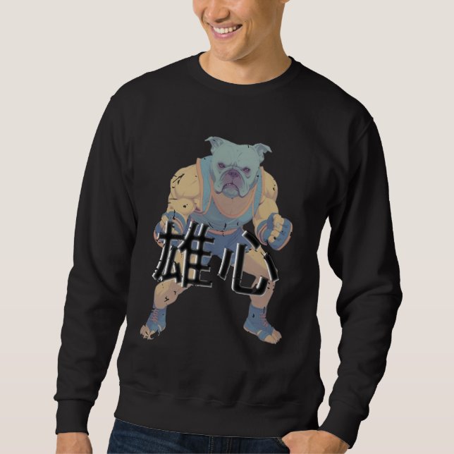 Moletom Japanese Retro Anime Bulldog MMA Mixed Martial Art (Frente)