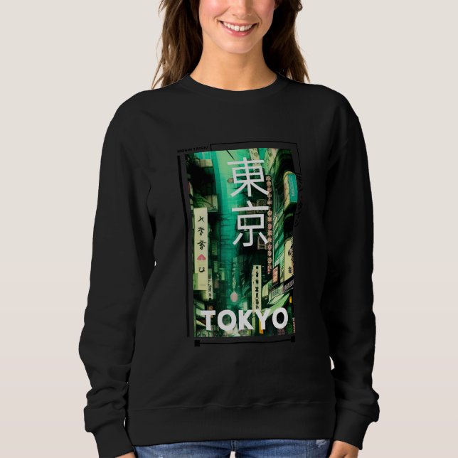 Moletom Japanese Streetwear Retro Vibes Aesthetic Tokyo Cy (Frente)