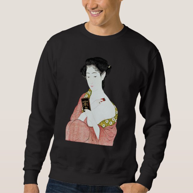 Moletom Japanese Woman Geisha Shin hanga Ukiyo e Japanese  (Frente)