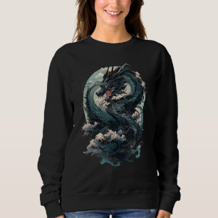Moletom Japonês Aestético Dragão japonês Arte japonesa Tat