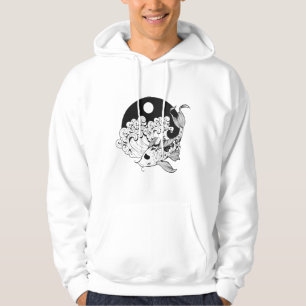 Moletom Japonês carp koi com Yin e Yang Background