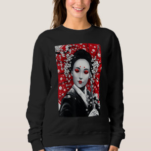 Moletom Japonês Geisha Umbrella Ink Wash Painting Souveni