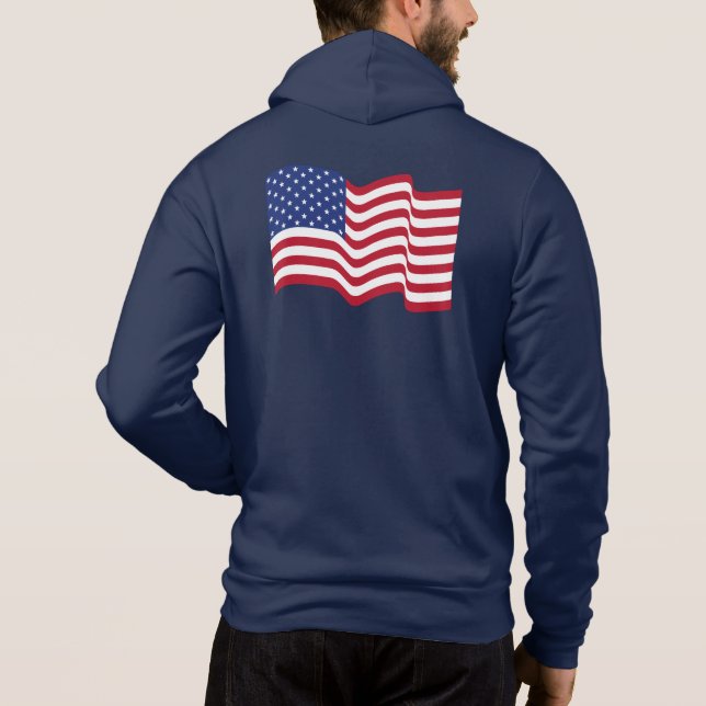 Moletom Jaqueta de Bandeira Americana Hoodie (Verso)