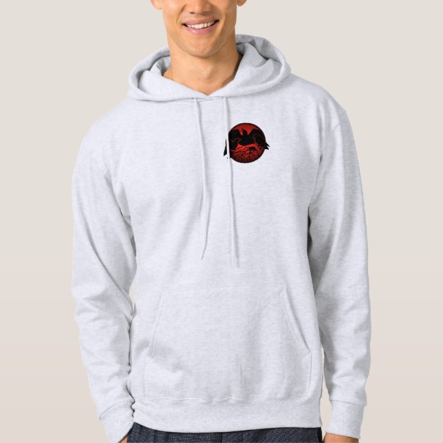 Moletom Jaqueta Raven Hoodie Jaqueta de Arte Cruzada Femin (Frente)