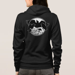Moletom Jaqueta Raven Hoodie Jaqueta de Arte Cruzada Femin