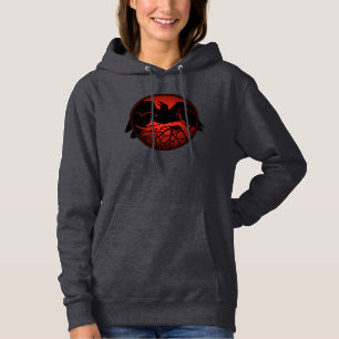 Moletom Jaqueta Raven Hoodie Jaqueta de Arte Cruzada Femin