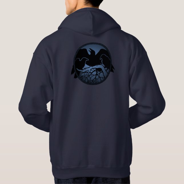 Moletom Jaqueta Raven Hoodie Jaqueta de Arte Cruzada Femin (Verso)