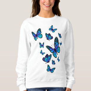 Moletom Jardim de Arte da Borboleta Azul Lindas Borboletas
