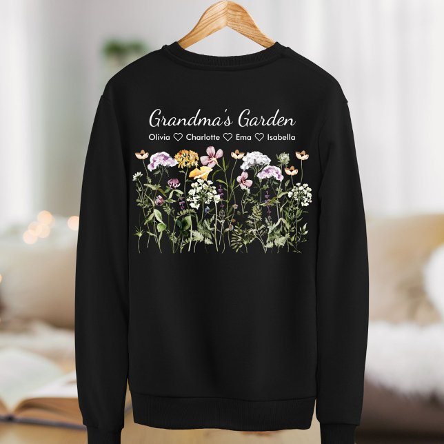 Moletom Jardim de Flores Silvestres da Vovó Personalizado  (Front side)
