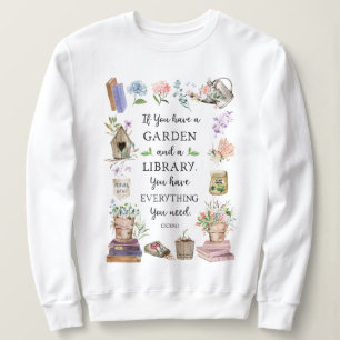 Moletom Jardinagem e Citação da Biblioteca Jardim Floral