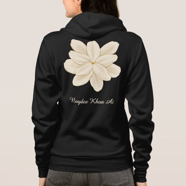 Moletom Jasmine White Flower Name Front and Back (Verso)