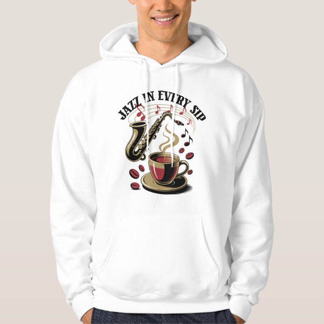 Moletom Jazz in Every Sip Coffee Lover Graphic Tee (Frente)