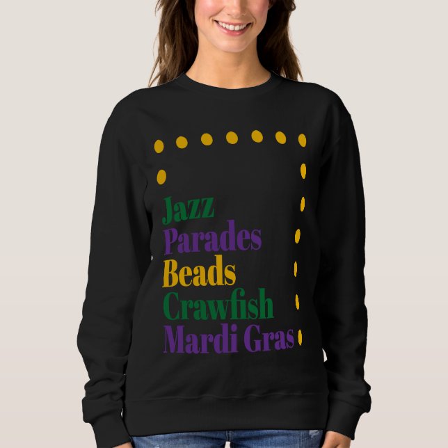 Moletom Jazz Parades Beads Crawfish Mardi Gras Carnival Me (Frente)