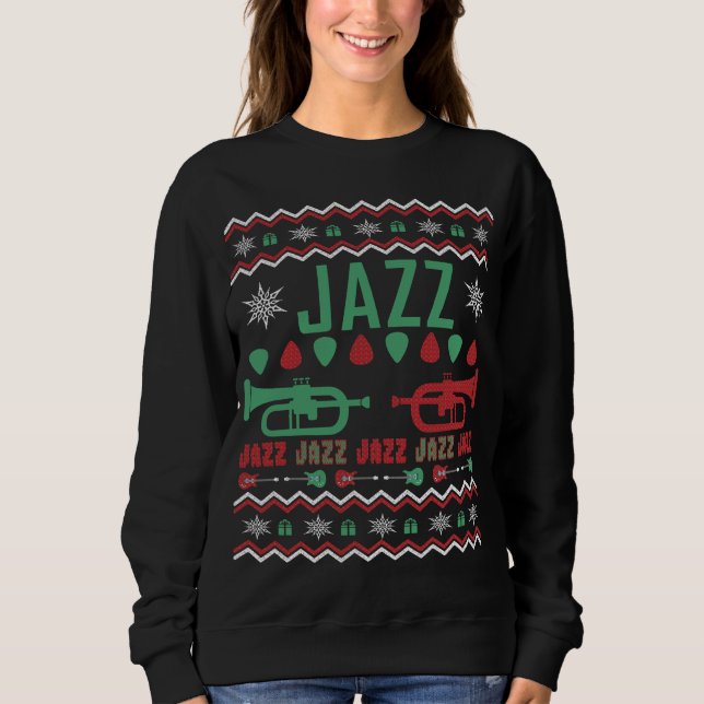 Moletom Jazz Player Ugly Christmas Sweater (Frente)