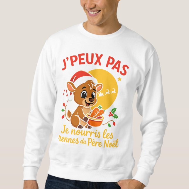 Moletom Je Nourris Les Rennes du Père Noël (Frente)