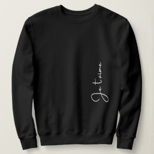 Moletom "Je t'aime" é francês para "Eu te amo" Elegante  