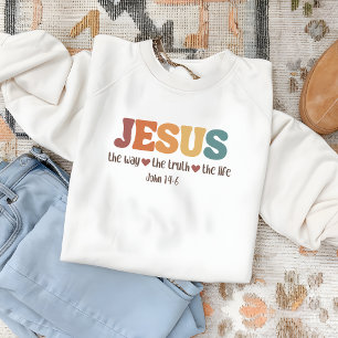 Moletom Jesus, a verdade, o pescoço da mulher da vida